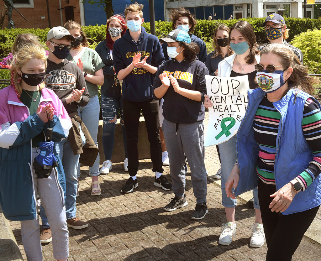 mental health protest with Fleischauer