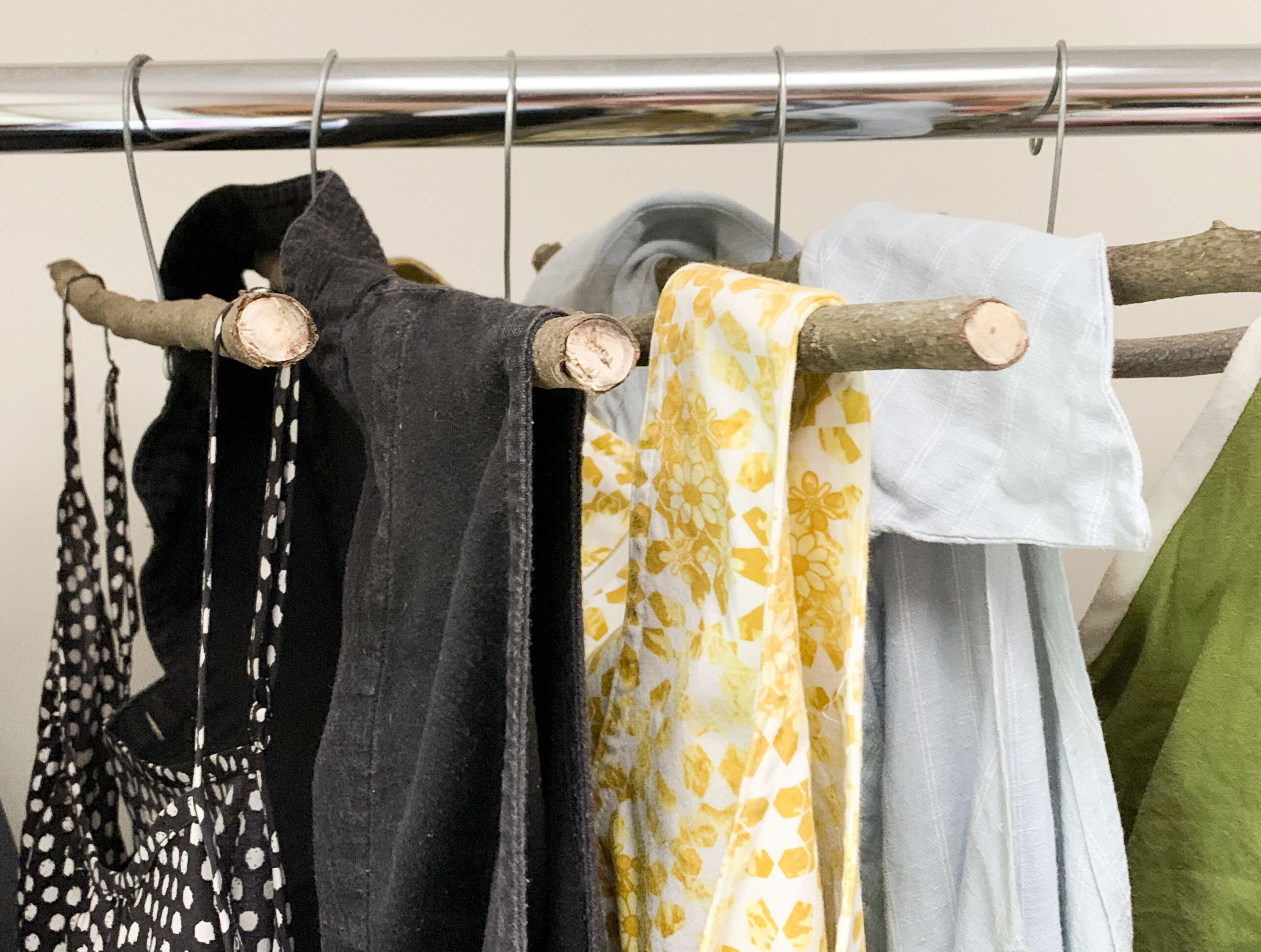 A Hand Stitched Life: How I store my dress making fabric using coat hangers
